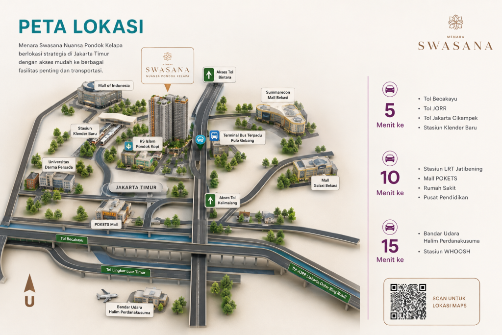 peta lokasi apartemen menara swasana
