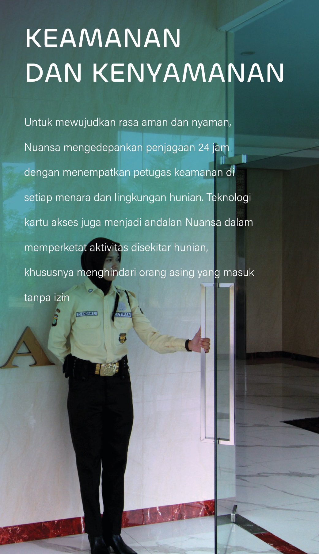 Fasilitas keamanan dan kenyamanan di Apartemen Jakarta Timur Menara Swasana